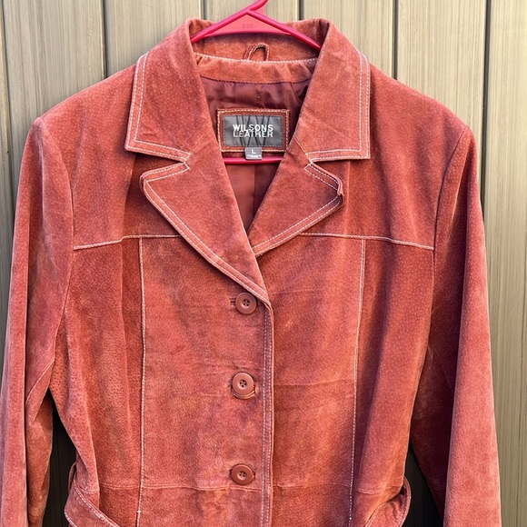 Wilsons Leather Genuine Leather Women’s Jacket Large Belted Button Front Rodeo - Picture 3 of 13